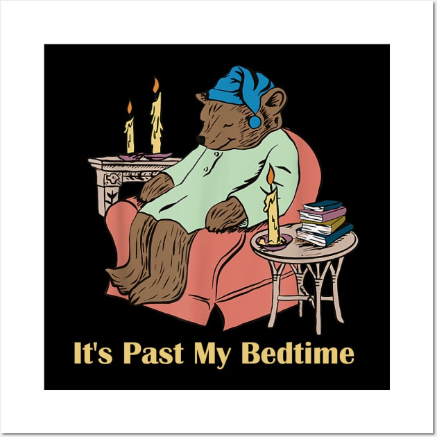 It's Past My Bedtime Bear Taking a Nap Next to Books Wall Art by vestiti